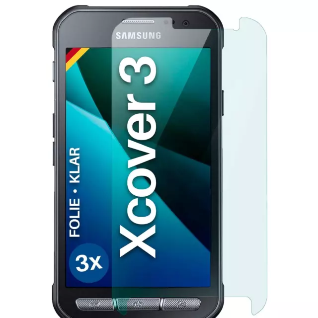 3x Schutzfolie für Samsung Galaxy Xcover 3 Displayschutz Klar flexibel kein Glas