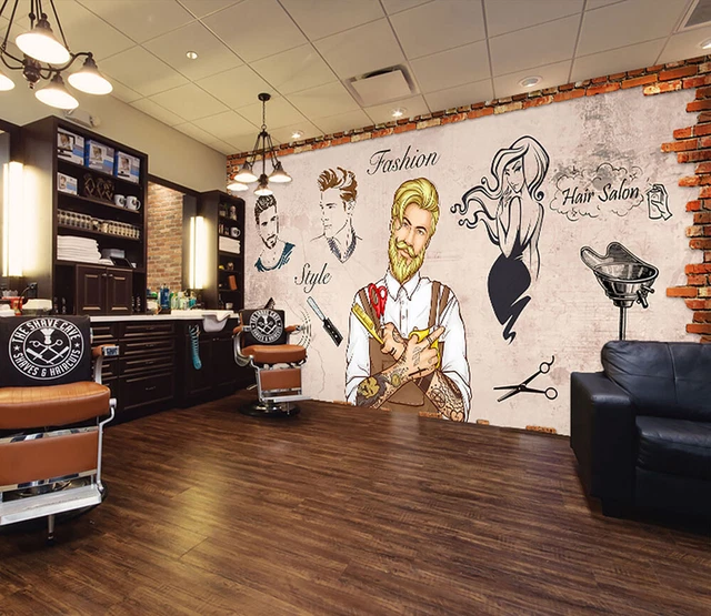 3D Pink Glasses K1801 Hair Cut Barber Shop Wallpaper Mural Self-adhesive Luna