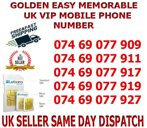 Golden Easy Memorable Uk Vip Mobile Phone Number/Platinum Sim (B20)