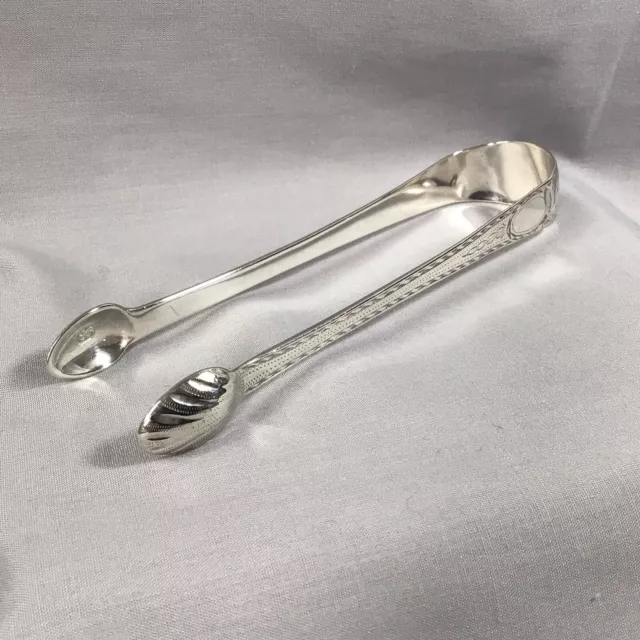 Georgian C1780 Solid Silver Sugar Nips, Tongs Shell Bowls By John Lambe, London