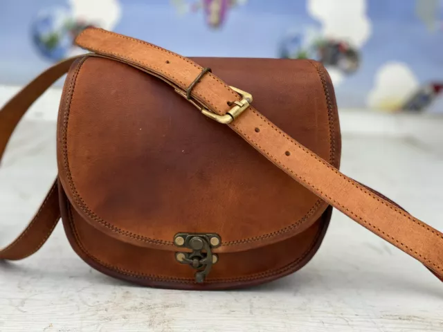 Neuf Cuir Véritable Épaule Sac à Main Femme Bandoulière Fourre-Tout Selle 22.9cm