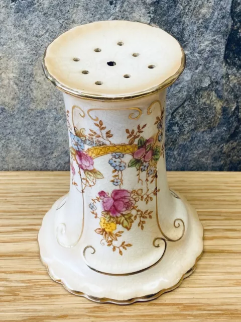 Antique Crown Devon Fielding's Sugar Powder Flour Shaker "May" Pattern c1910 3