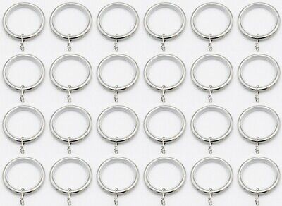 Integra Satin Nickel Lined Metal Curtain Pole Rings for 28mm dia Pole PACK of 24