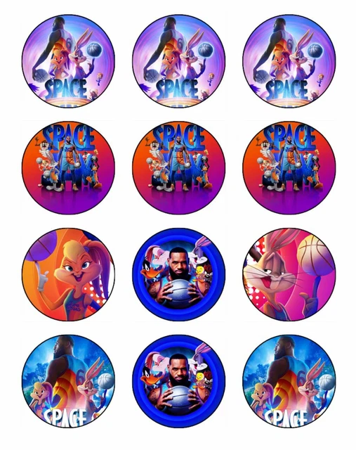 SPACE JAM CUPCAKE Toppers Edible Wafer Paper Cake Decorations 24 EUR 11