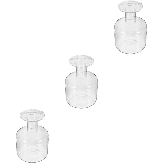 3 piezas botella de vidrio floral arreglo floral hidropónico botella vidrio transparente