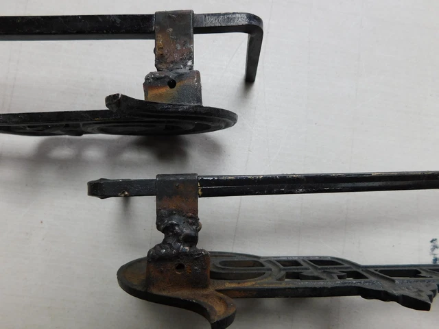 Antique Swing Arm black iron Curtain Rods Art Nouveau Deco GOTHIC Victorian 5