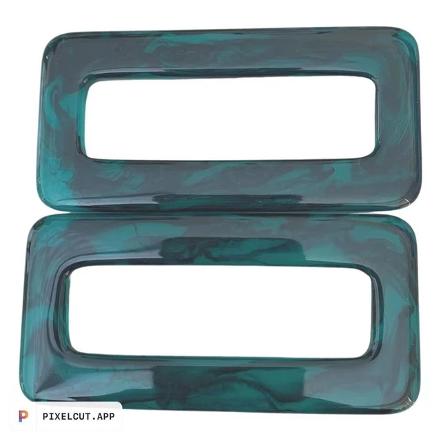 Pair Small Bag Handles Oblong Shaped ,Handbag size , Acrylic Handles Emerald
