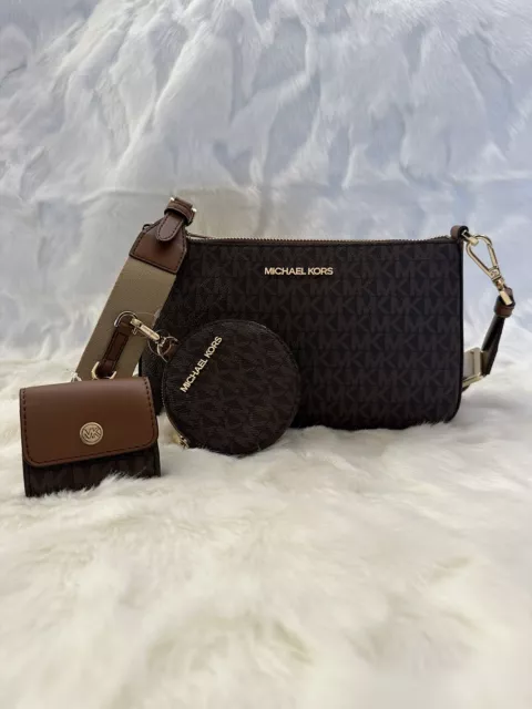 Michael Kors Jet Set Travel Small Crossbody with Tech Attach + dust bag- Brown