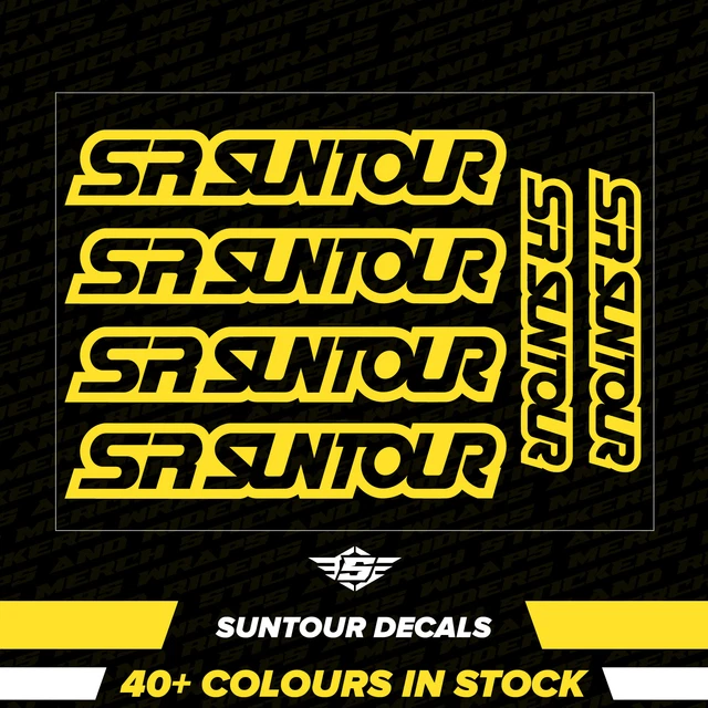 6X SR SUNTOUR SUSPENSION FORK STICKERS REPLACEMENT DECALS (40+ COLOURS