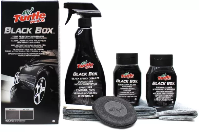 TURTLE WAX BLACK BOX POLIERMITTEL POLITUR LACKSCHUTZ SET für schwarze Farben