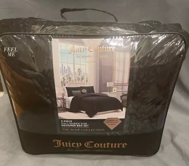 Juicy Couture Rose Collection 5 Piece RARE Queen Size Designer Bed Set New