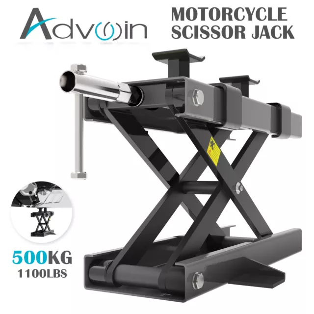 1500lbs Motorcycle Scissor Lift Jack 500KG Hoist Stand Bikes ATVs Scooter Stand