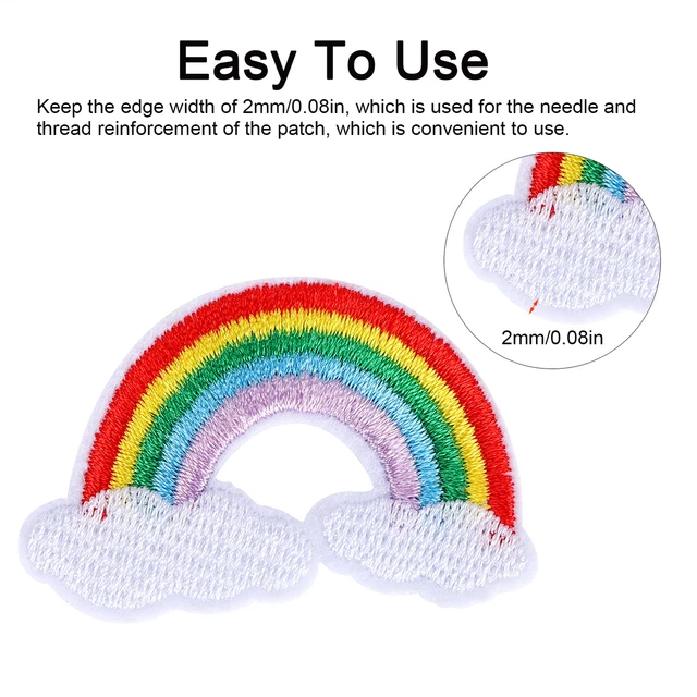 WNSC Patch De Nuage Arc-en-Ciel Applique En Tissu Portable Pratique Pour Un
