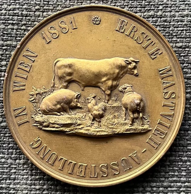 Österreich Wien Bronzemedaille 1881 Jauner Landwirtschaft Mastvieh-Ausstellung