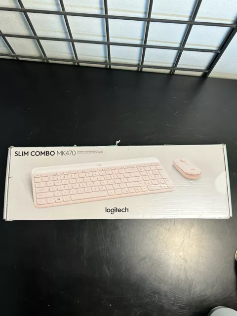 Combo delgado de teclado y mouse inalámbrico Logitech MK470 rosa