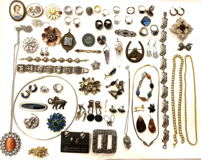 74 piece Lot of Vintage Sterling ,Designer Family Estate Jewelry