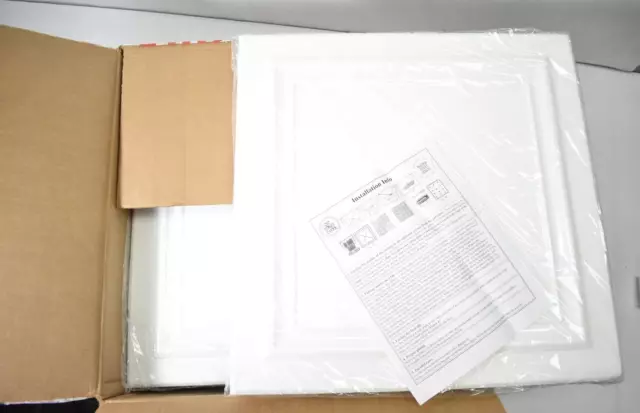Antique Ceilings Foam Ceiling Tiles White 19-1/2" x 19-1/2" 40 Pack Styrofoam