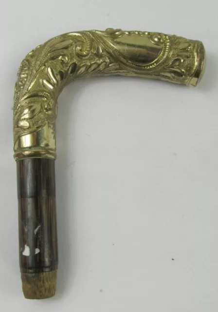 ORNATE REPOUSSE Antique Victorian Gold-Plated Handle for Walking Stick /Cane
