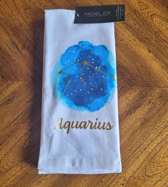Rachel Zoe Zodiac Aquarius Towel Set with 2 Hand Towels Constellation NWT