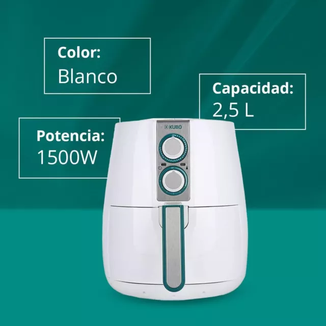 Freidora sin aceite Kubo de 25 L freidora de aire 1500 W temperatura ajust