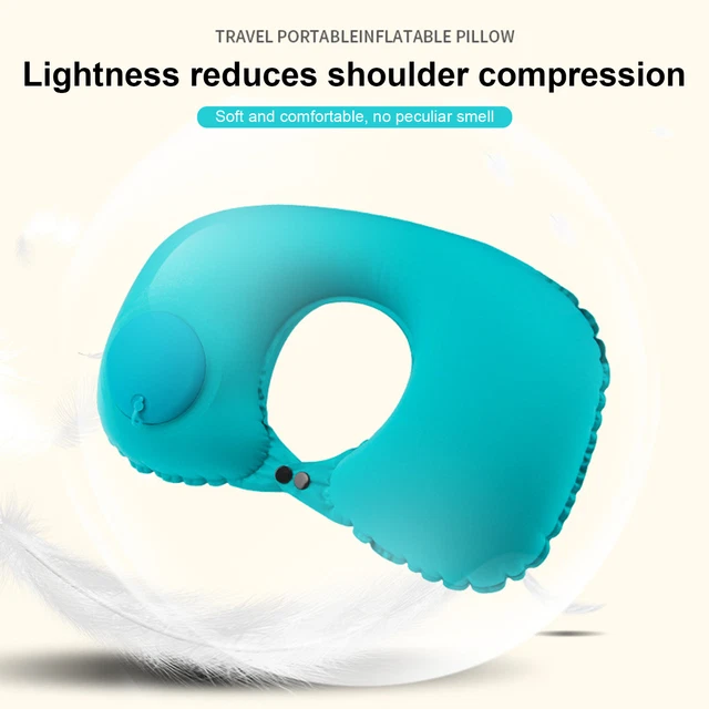 1x Portable Inflatable U Shaped Travel Neck Pillow Car Flight Head Rest Cushion 3