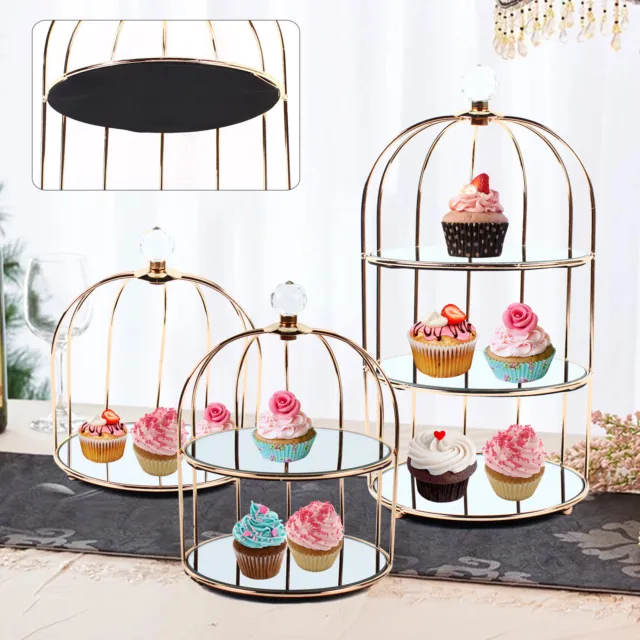 Cake Stand Afternoon Tea Birdcage Shaped Cupcake Wedding Party Display Holder UK