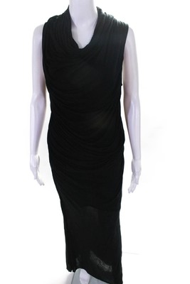 Helmut Lang Womens Cowl Neck Sleeveless Jersey Maxi Dress Black Size Large