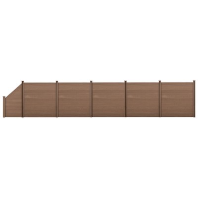 neu.holz WPC Gartenzaun Sichtschutz Windschutz Lamellenzaun Zaun 376x185cm Grau 