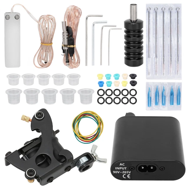 (Us)Professional Tattoo Power Coil Tattoo Machine Set Clip Cord Foot Pedal Power