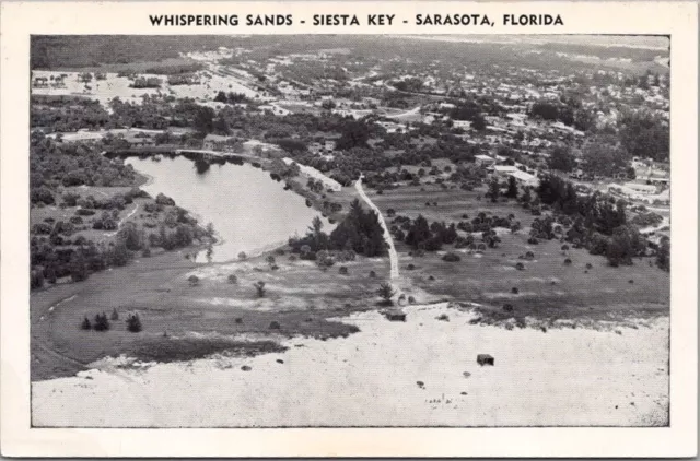 SARASOTA, Florida Postcard "WHISPERING SANDS - SIESTA KEY" Aerial View / Kropp