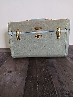 Vintage Samsonite Makeup Cosmetic Iight Green vintage Case / Luggage W/ Mirror