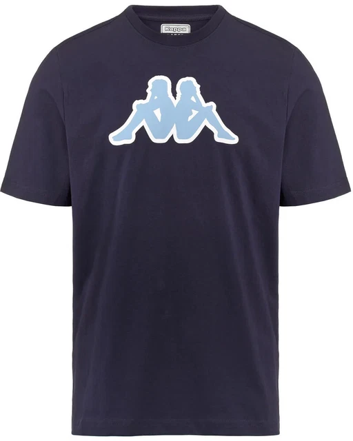T-shirt maglia maglietta UOMO Kappa Banda 222 Blu azzurro LOGO ZOBI Lifestyle