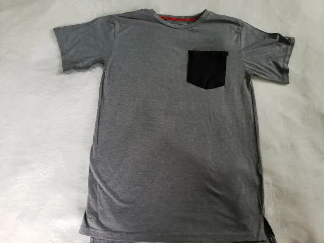 RBX Kids Performance X-Train Activewear T Shirt Gray Space Dye Crew Pocket XL