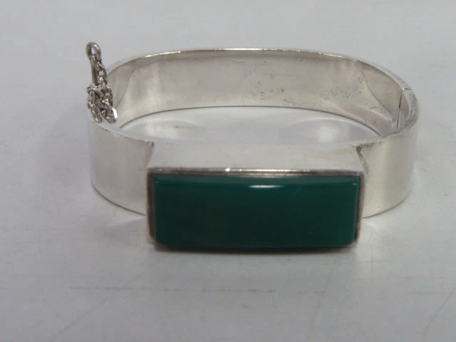 Bracelet Manchette Art Déco En Argent Massif 925 – Vintage, Occasion Bon état