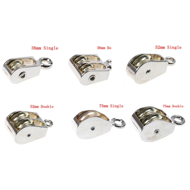 36/52/75mm Metal sheave zinc alloy pulley mini single/double pulley for diy`