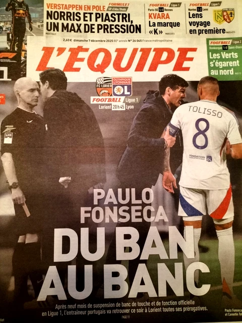 L'Équipe Du 4 Janvier 2025 – Nice, Ben Yedder, Lopes, Tennis Perricard/Opelka