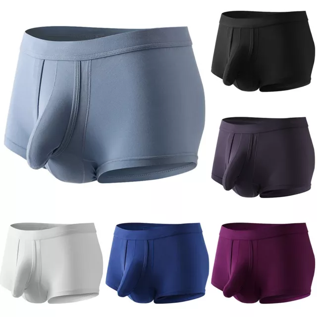 Men Underwear Big Bulge Pouch Boxer Briefs Shorts Soft Underpants
