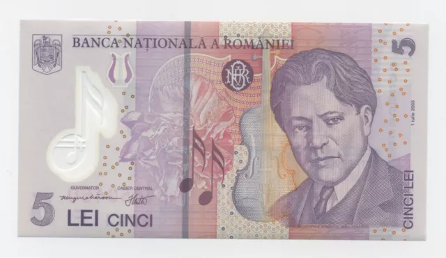 Romania 5 Lei 1-7-2005 Pick 118.a UNC Uncirculated Banknote