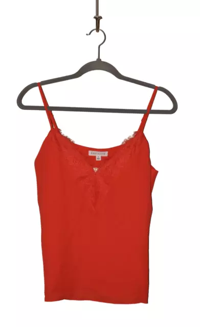 SOCIALITE NEW $29 Lace Trimmed V-Neck Camisole Fiery Red Small