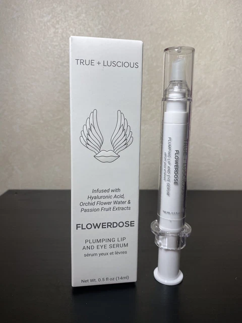 Suero de labios y ojos relleno True & Luscious con flores de 0,5 oz ácido hialurónico ¡Nuevo!