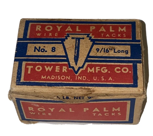 Vintage Royal Palm No 8 Wire Tacks 9/16" Long in Original Box