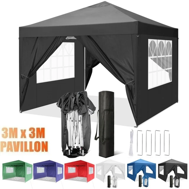 Pavillon 3x3 Wasserdicht Faltpavillon Pergolen Pop-Up Pavilon Gartenzelt faltbar