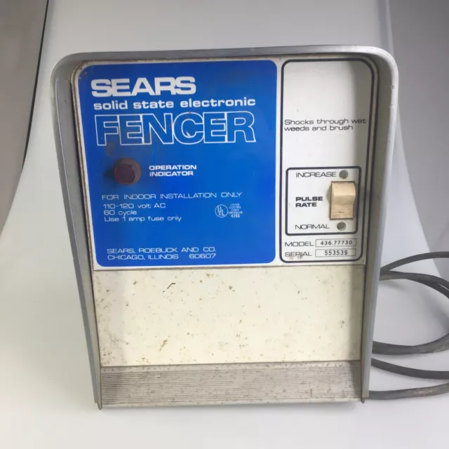 Sears Solid State Electronic Fencer Model 436.77730 110-120 Volt 60 Cycle Tested