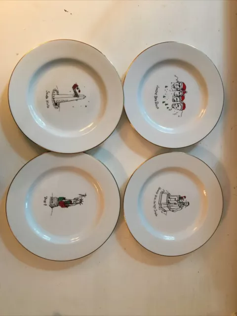 4 Merry Masterpieces Dayton Plates Santa Christmas National Landmarks porcelain