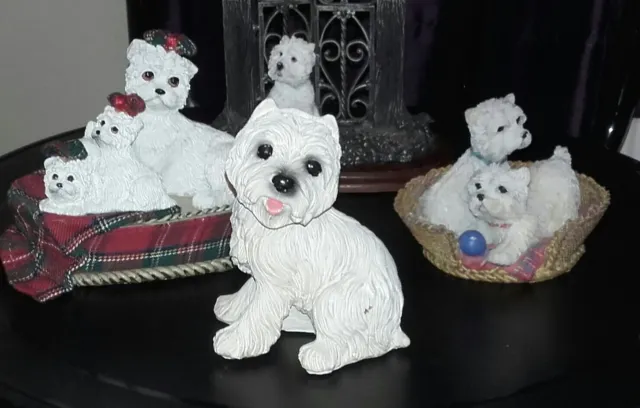 cute west highland white terrier ornament - four available, various poses/groups 2