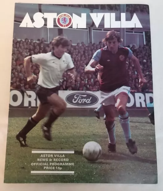 PROGRAMME - First Division Aston Villa Vs Royal Antwerp Weds 11th Aug 1976