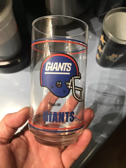 Vintage New York Giants Nfl Football Mobil Drinking Glass