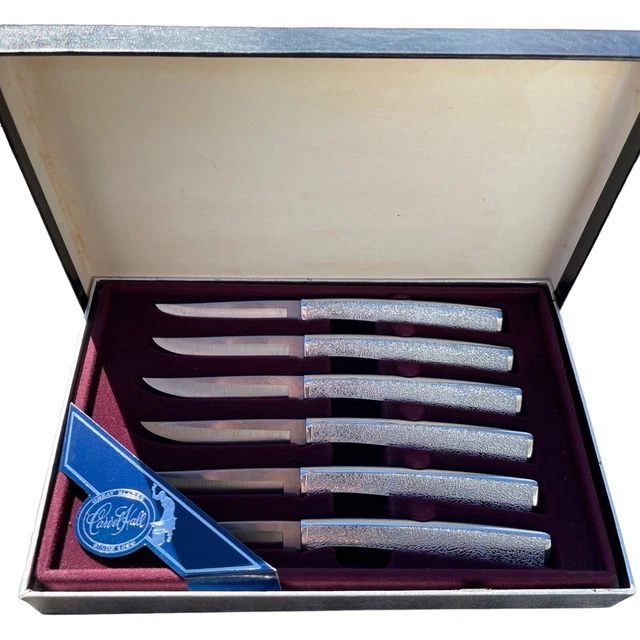 VINTAGE CARVEL HALL Steak Knife Set 6 w/Original Box Stainless Steel