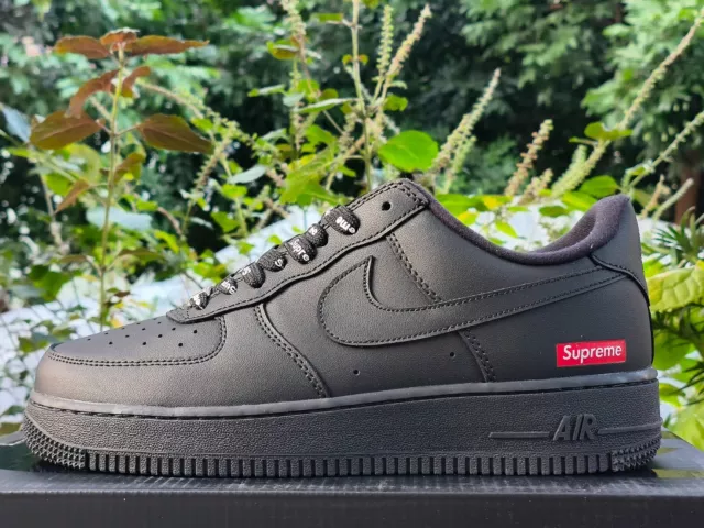 Nike Air Force 1 Low x Supreme Box Logo Schwarz Sneaker  Röße 40 41 42 43 44 45