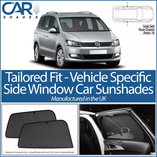 VW Sharan 5dr 11> CAR SHADES UK TAILORED UV SIDE WINDOW SUN BLINDS PRIVACY BABY